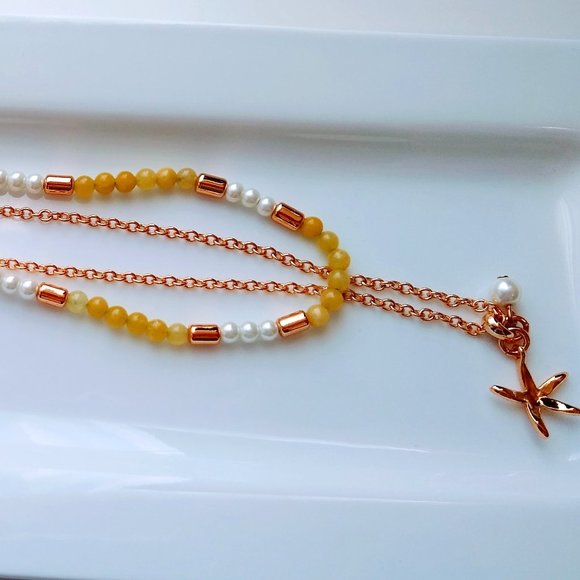 J.CREW Sea Breeze Layered Necklace Lemon